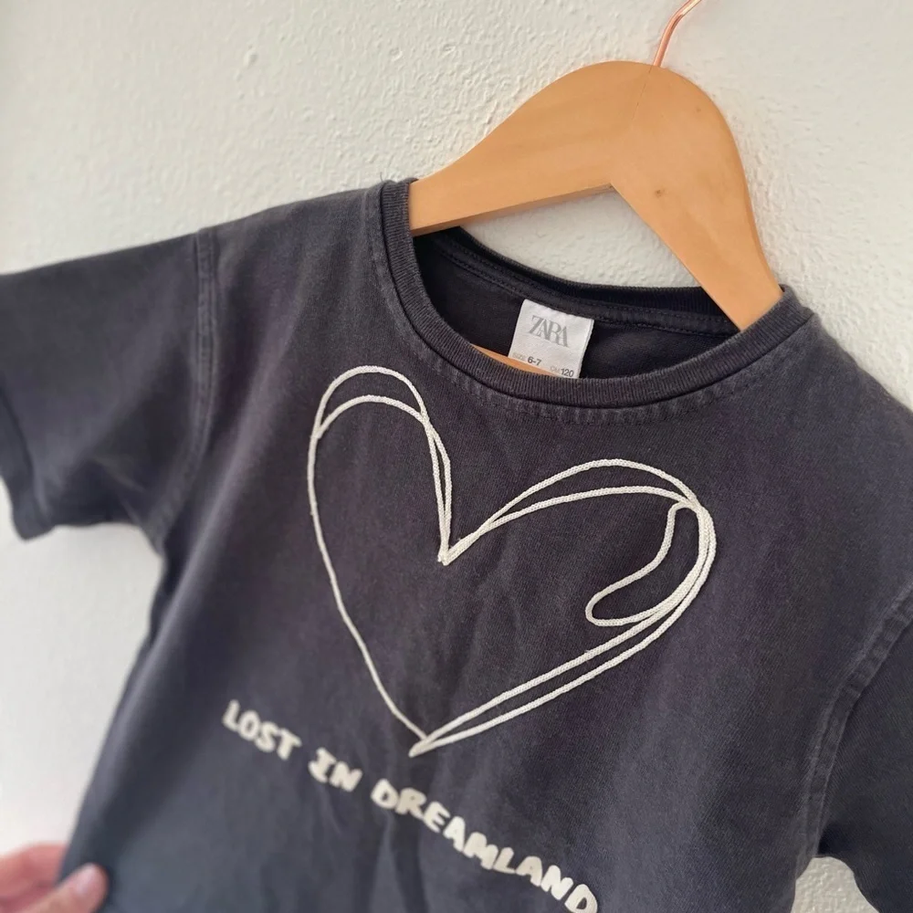 Zara Black Dreamland Heart Kids Tee
